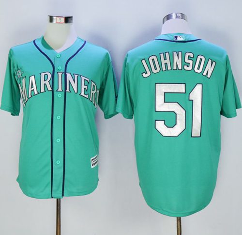 Mariners #51 Randy Johnson Green New Cool Base Stitched MLB Jersey - Click Image to Close